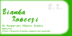 bianka kopeczi business card